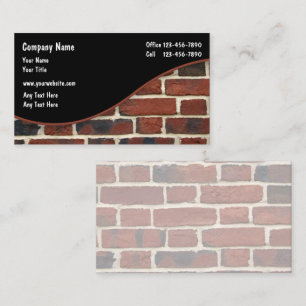 Tarjeta De Visita Tema de construcción de la pared de ladrillos