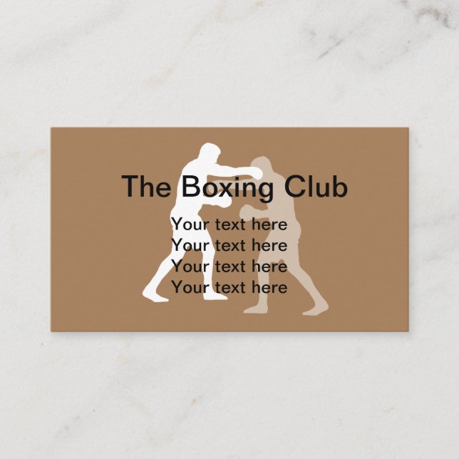 Tarjeta De Visita Tema de deportes de boxeo (Anverso)
