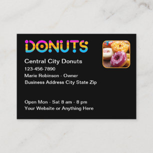 Tarjeta De Visita Tema de dona divertida y genial Tienda de donas