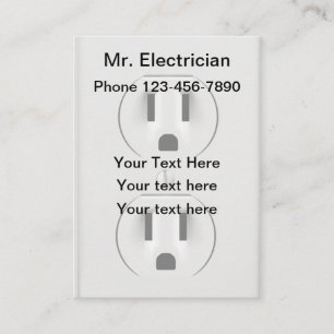 Tarjeta De Visita Tema de Electricista de Tomacorriente Eléctrico