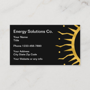 Tarjeta De Visita Tema de energía rayos del sol