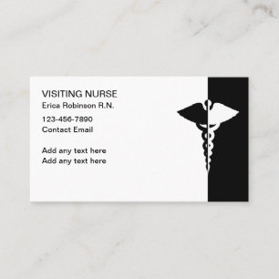 Tarjeta De Visita Tema de enfermería visitante médica clásica