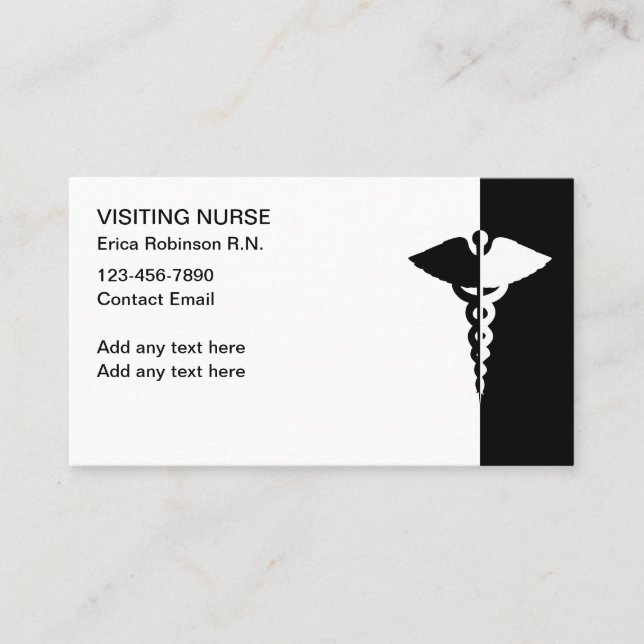 Tarjeta De Visita Tema de enfermería visitante médica clásica (Anverso)