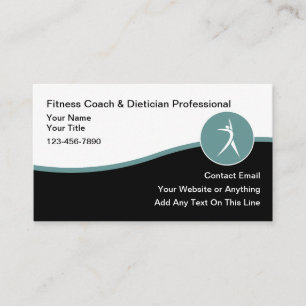 Tarjeta De Visita Tema de Entrenador de Fitness y Dietista