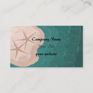 Tarjeta De Visita Tema de Estrella de Mar y Playa del Océano