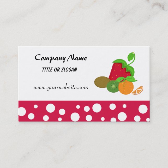 Tarjeta De Visita Tema de Frutas (Anverso)