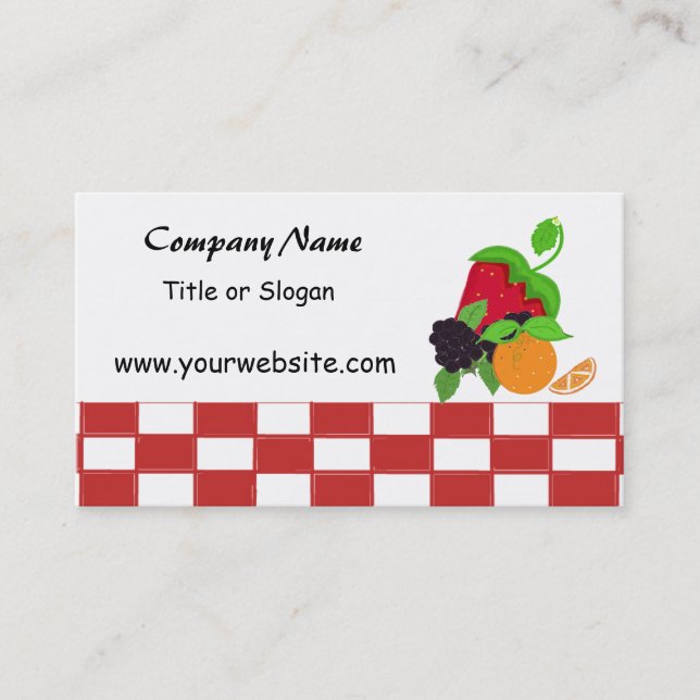 Tarjeta De Visita Tema de Frutas a Cuadros  (Anverso)