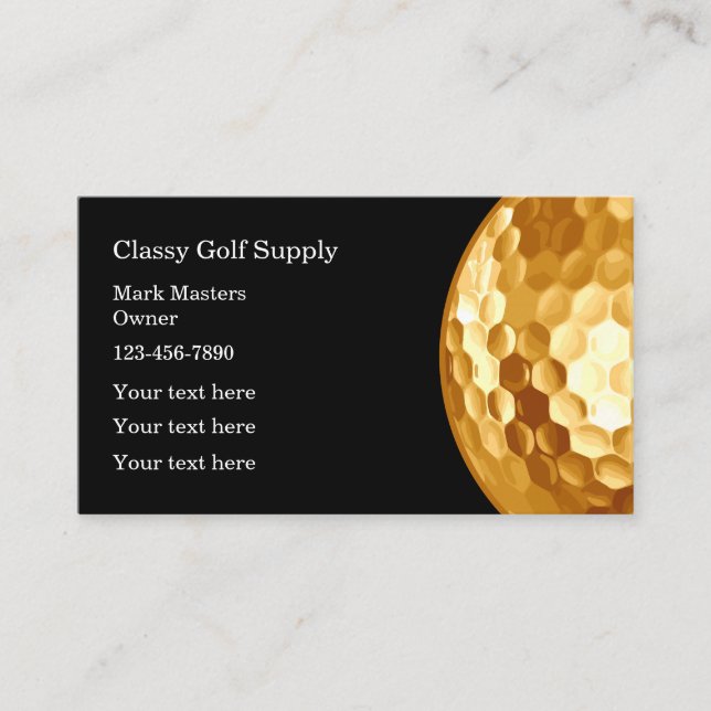 Tarjeta De Visita Tema de golf moderno (Anverso)