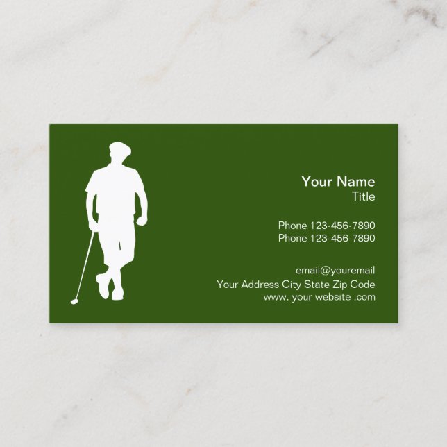 Tarjeta De Visita Tema de Golf Profesional (Anverso)