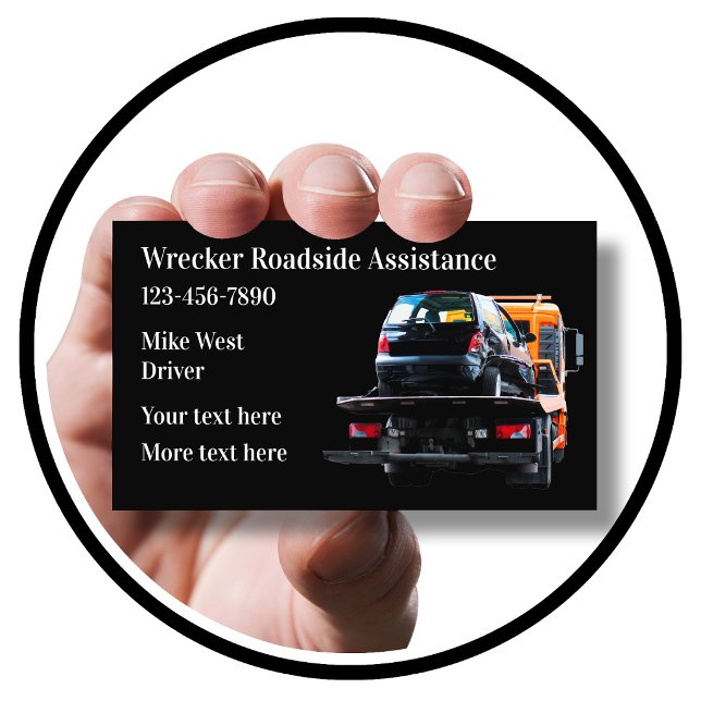 Tarjeta De Visita Tema de grúa de remolque automotriz (Subido por el creador)