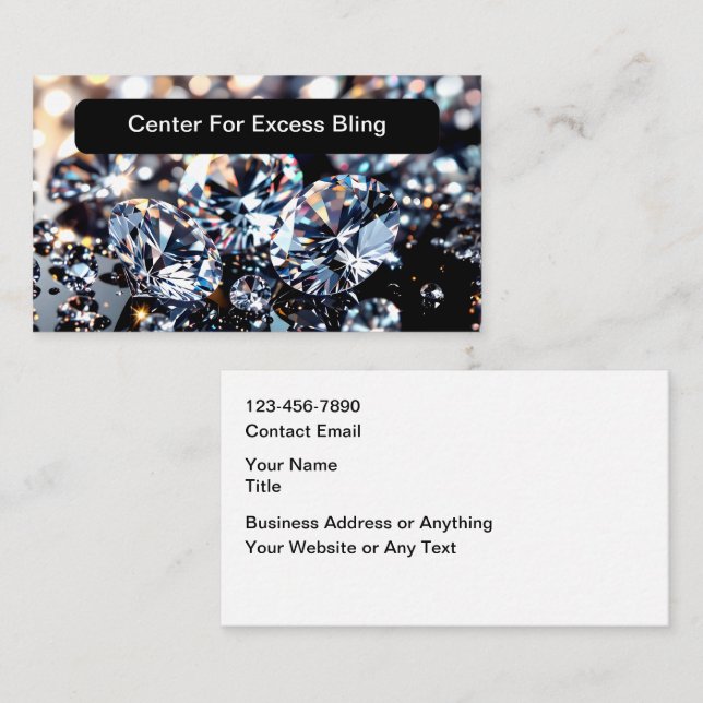Tarjeta De Visita Tema de joyería Classy Bling (Anverso / Reverso)