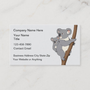 Tarjeta De Visita Tema de Koala Oso Natural de la Naturaleza