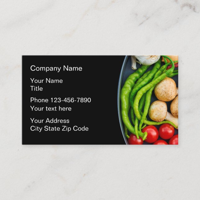 Tarjeta De Visita Tema de la comida saludable (Anverso)