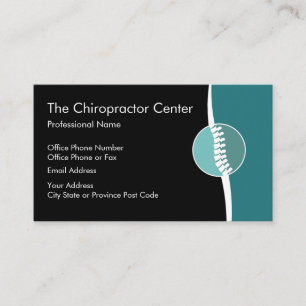 Tarjeta De Visita Tema de la espina dorsal del Chiropractor