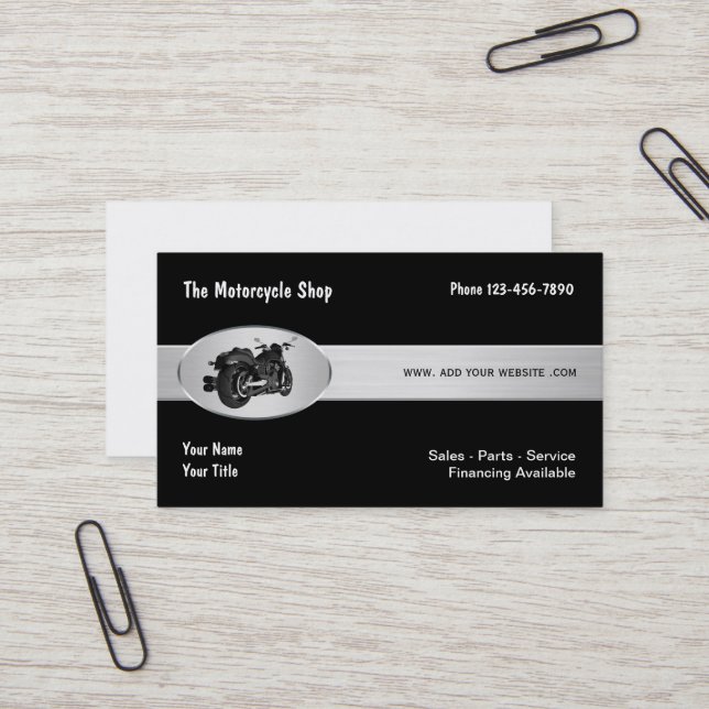 Tarjeta De Visita Tema de la motocicleta (Anverso/Reverso In Situ)
