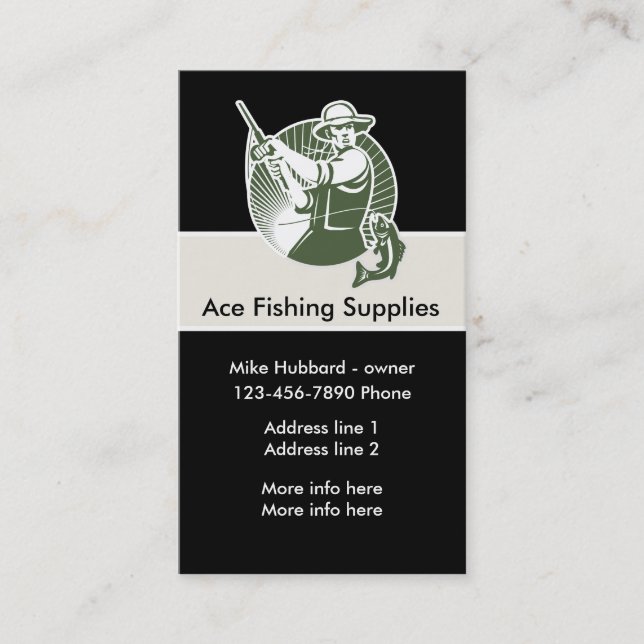 Tarjeta De Visita Tema de la pesca (Anverso)