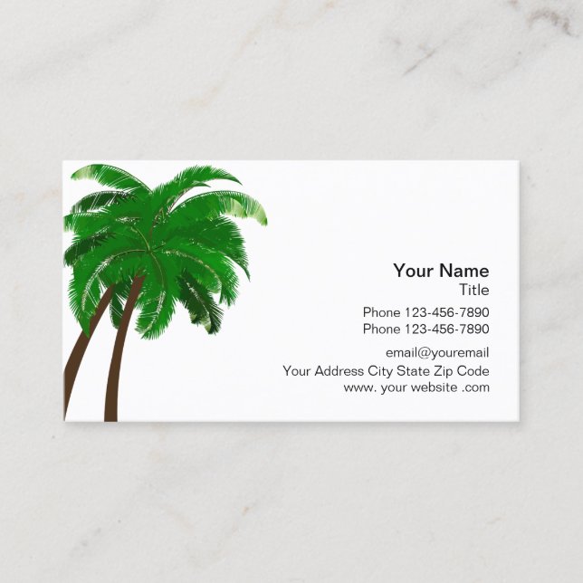 Tarjeta De Visita Tema de la playa tropical (Anverso)