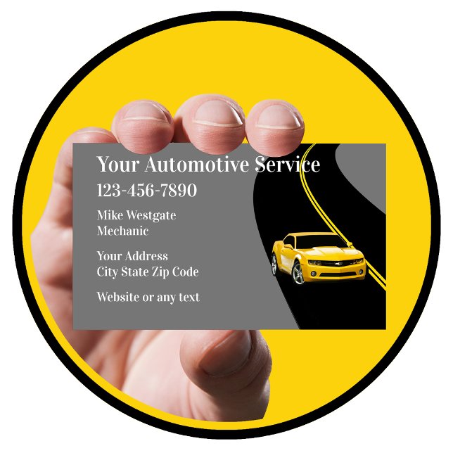 Tarjeta De Visita Tema de la ruta de los servicios de automoción (Subido por el creador)