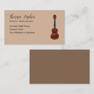 Tarjeta De Visita Tema de Lecciones de Guitarra para Profesor de Mús