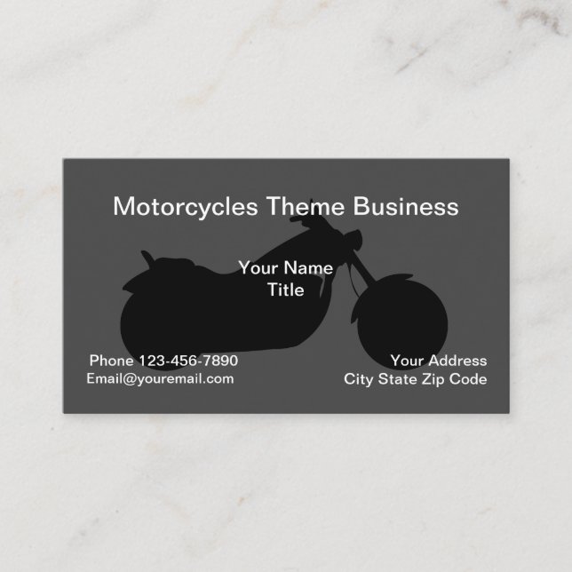 Tarjeta De Visita Tema de Motocicleta Simple (Anverso)
