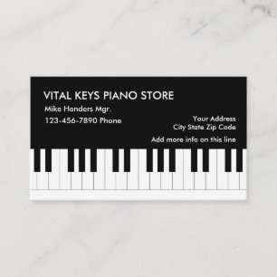 Tarjeta De Visita Tema de piano