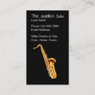 Tarjeta De Visita Tema de Saxofón de Jazz
