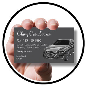 Tarjeta De Visita Tema de servicio de automóvil de lujo o conductor