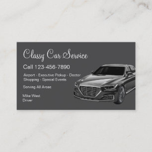 Tarjeta De Visita Tema de servicio de automóvil de lujo o conductor