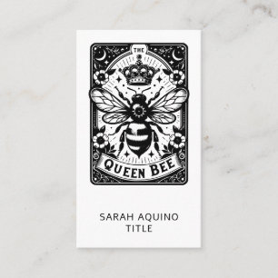 Tarjeta De Visita Tema de Tarot Reina Abeja