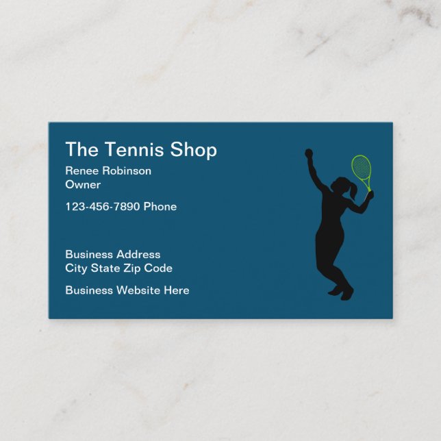 Tarjeta De Visita Tema de tenis moderno único (Anverso)