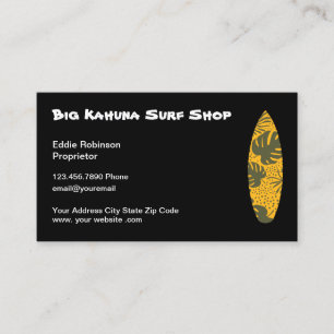 Tarjeta De Visita Tema de tienda de surf hawaiano