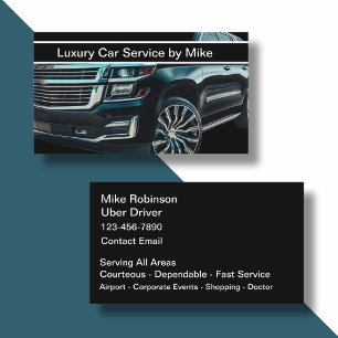 Tarjeta De Visita Tema de transporte para conductor de Uber con clas