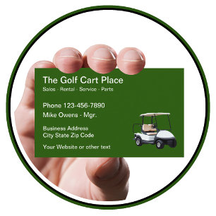 Tarjeta De Visita Tema de Ventas y Alquiler de Carritos de Golf