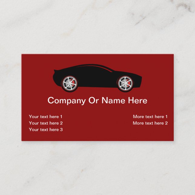 Tarjeta De Visita Tema del automóvil moderno de Guay (Anverso)