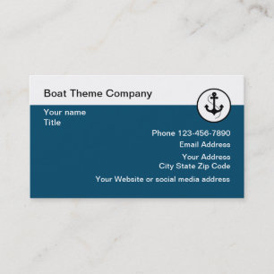Tarjeta De Visita Tema del barco náutico