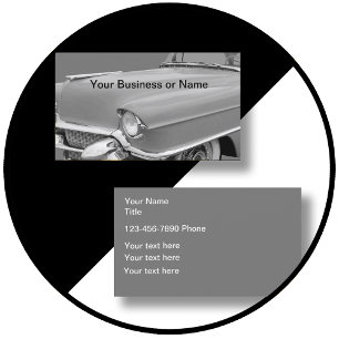 Tarjeta De Visita Tema del coche clásico retro