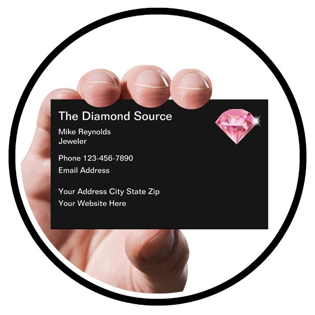 Tarjeta De Visita Tema del diamante de jeweler profesional (Subido por el creador)