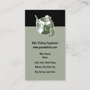 Tarjeta De Visita Tema del equipo de pesca