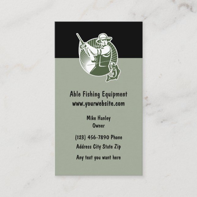 Tarjeta De Visita Tema del equipo de pesca (Anverso)
