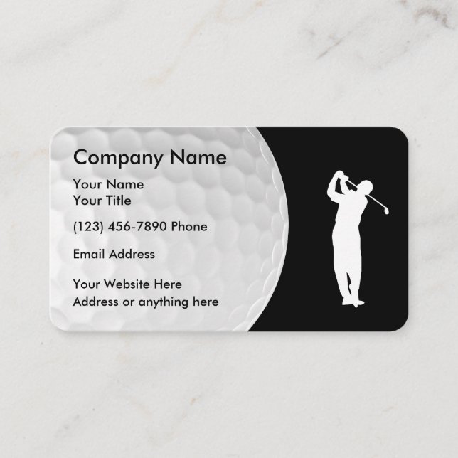 Tarjeta De Visita Tema del golf Diseño moderno (Anverso)