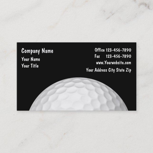 Tarjeta De Visita Tema del golf profesional (Anverso)