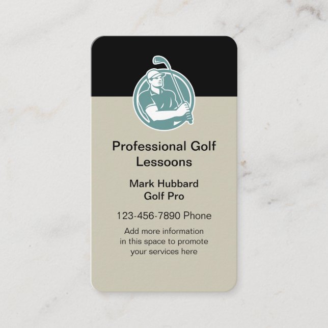 Tarjeta De Visita Tema del golf profesional (Anverso)