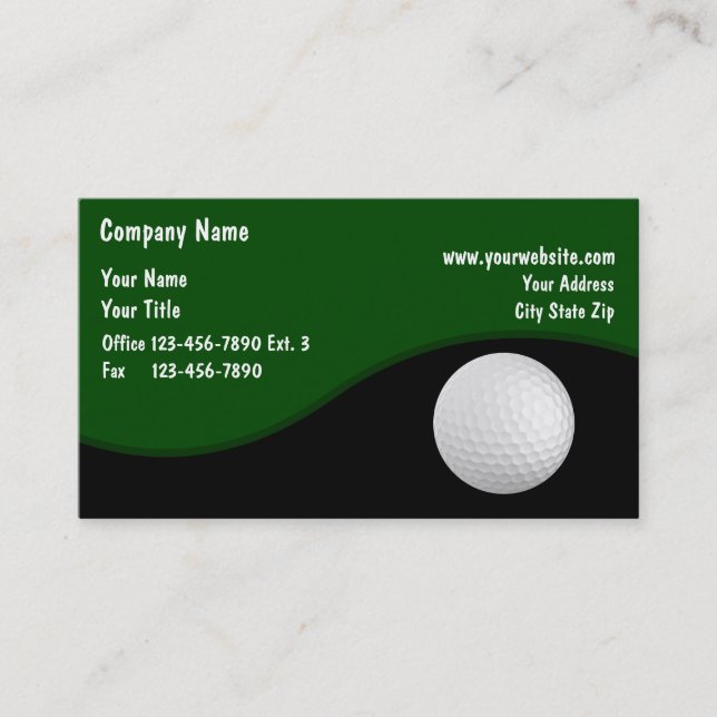 Tarjeta De Visita Tema del golf profesional (Anverso)