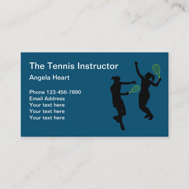 Tarjeta De Visita Tema del instructor de tenis de Guay (Anverso)
