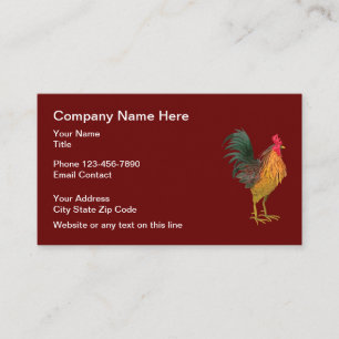 Tarjeta De Visita Tema del logotipo del gallo