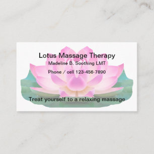 Tarjeta De Visita Tema del masaje del diseño floral de Lotus