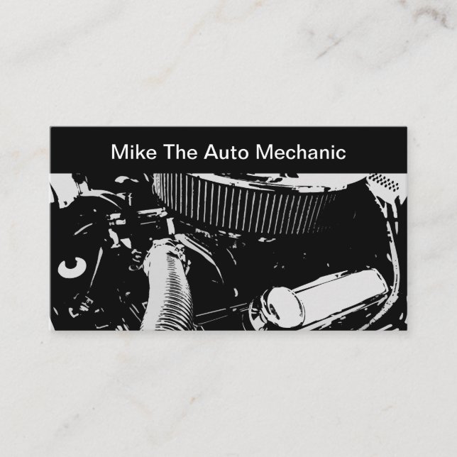 Tarjeta De Visita Tema del mecánico de automóviles (Anverso)