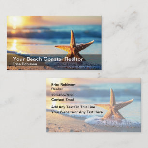 Tarjeta De Visita Tema del océano costero de Beach Realtor