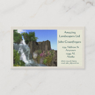 Tarjeta De Visita Tema del paisaje de la cascada de la montaña