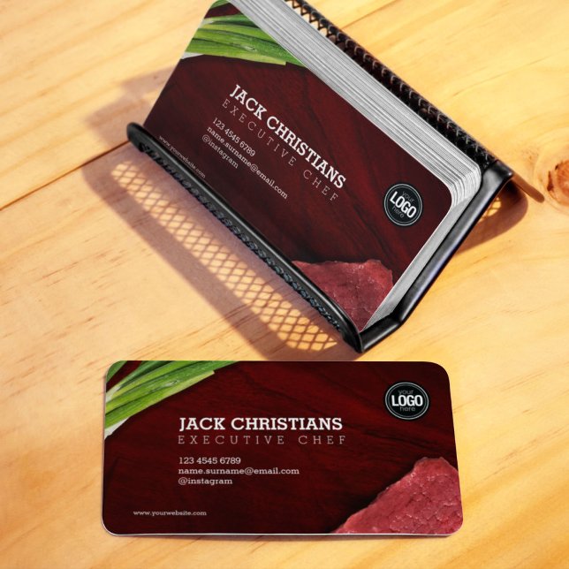 Tarjeta De Visita Tema del restaurante de carne personalizado (Subido por el creador)